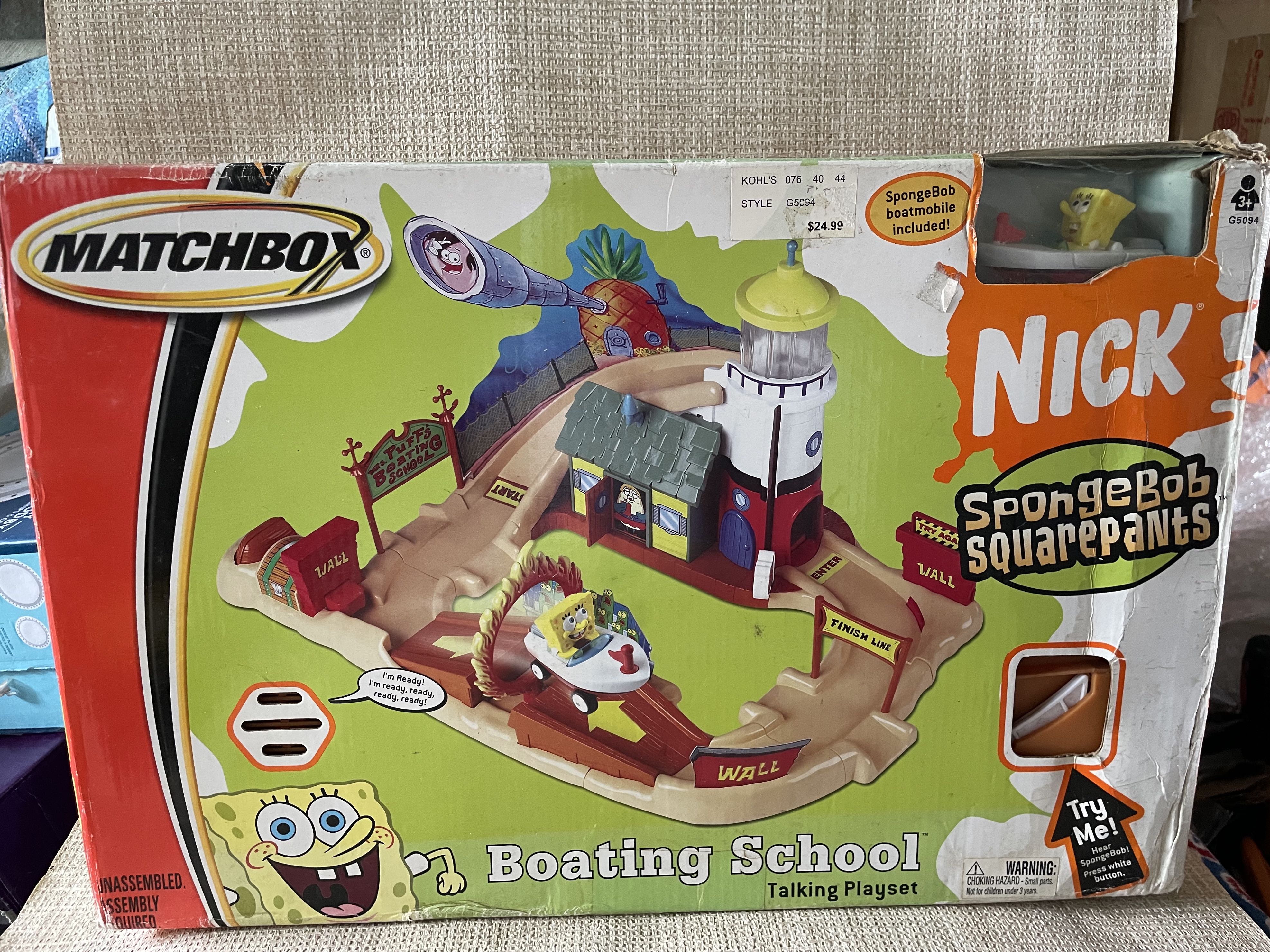 Matchbox Spongebob Boating School Talking Playset, Hobbies & Toys, Toys