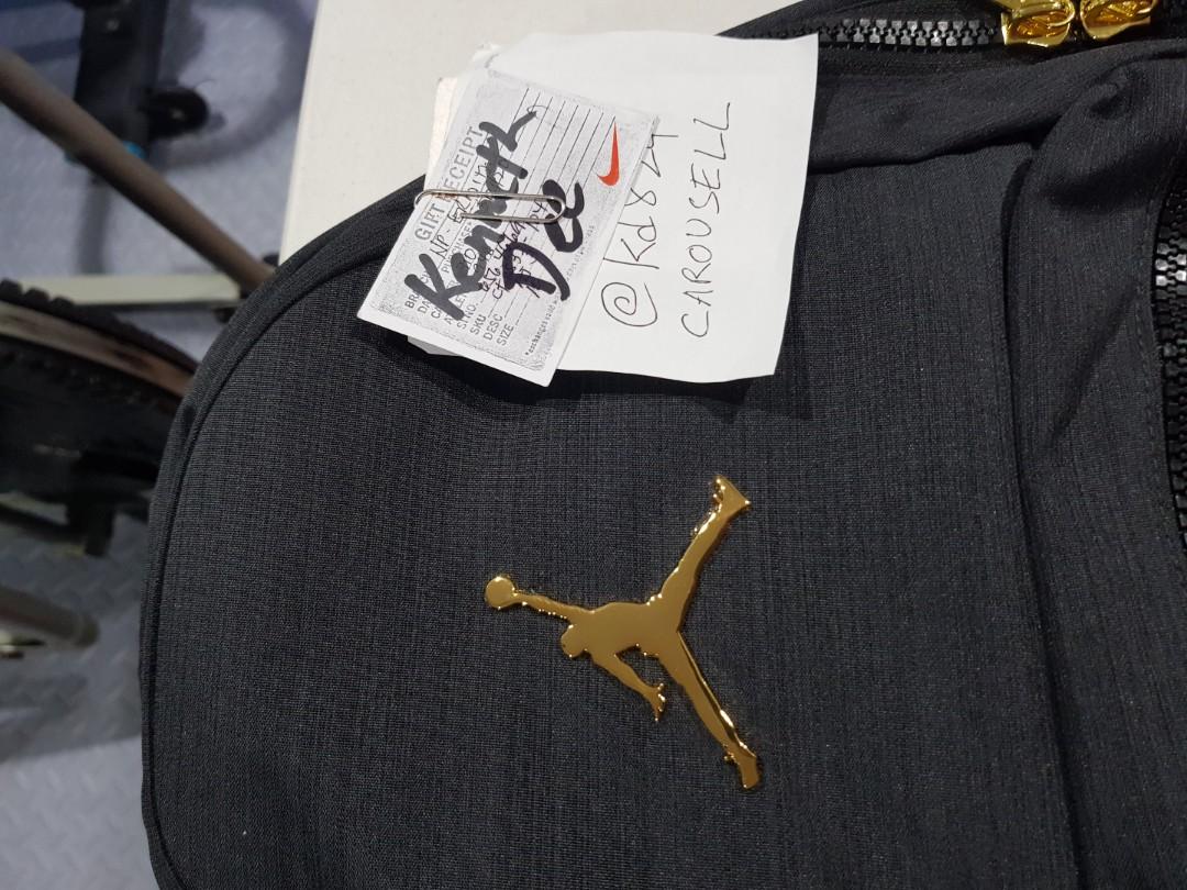 Nike Air Jordan Jumpman Airess Gold Emblem Backpack Black/Gold Sling