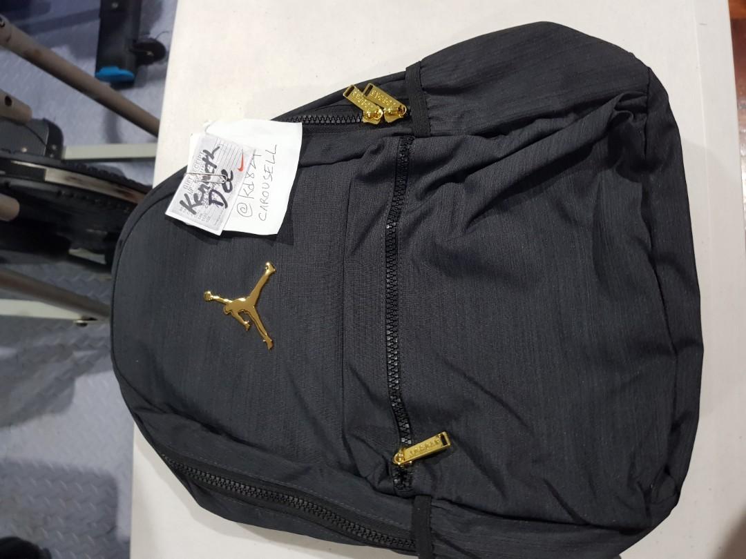 Nike Air Jordan Jumpman Airess Gold Emblem Backpack Black/Gold Sling