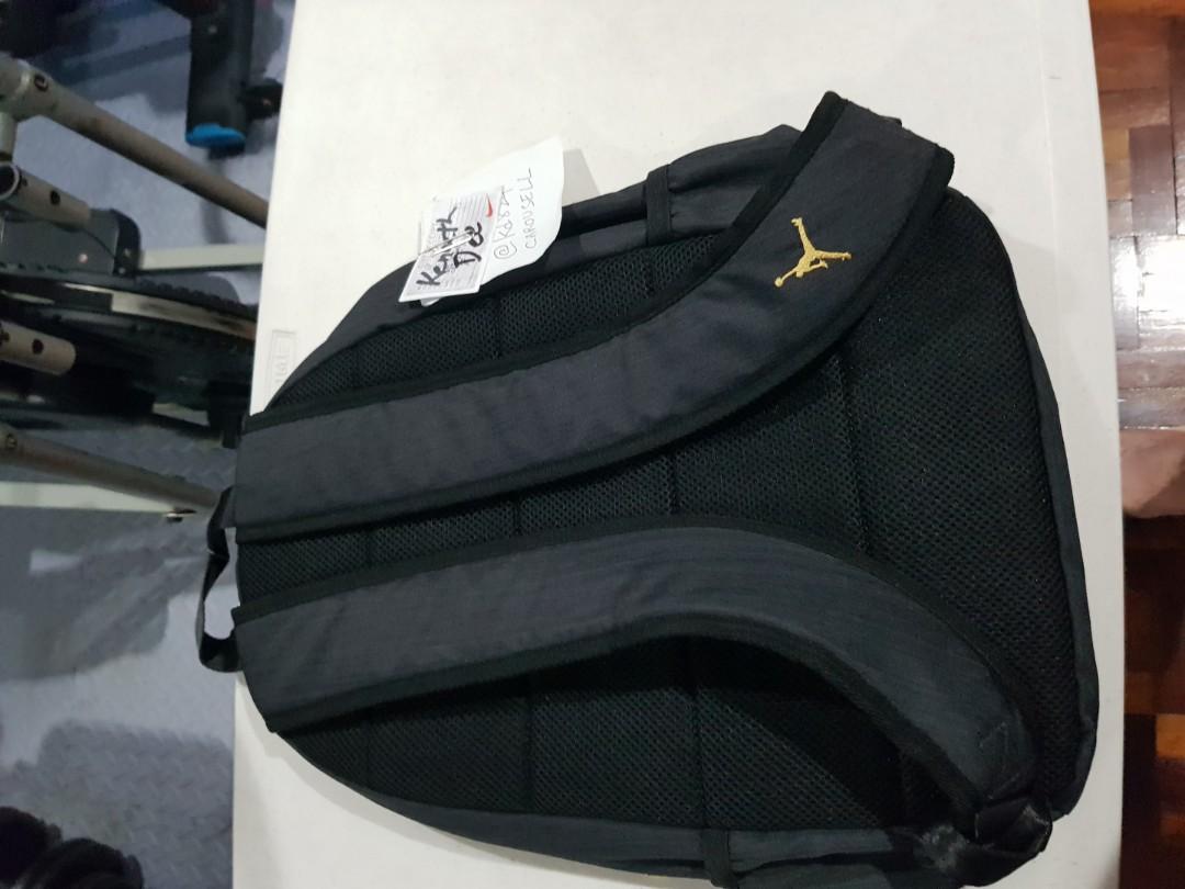 Nike Air Jordan Jumpman Airess Gold Emblem Backpack Black/Gold Sling