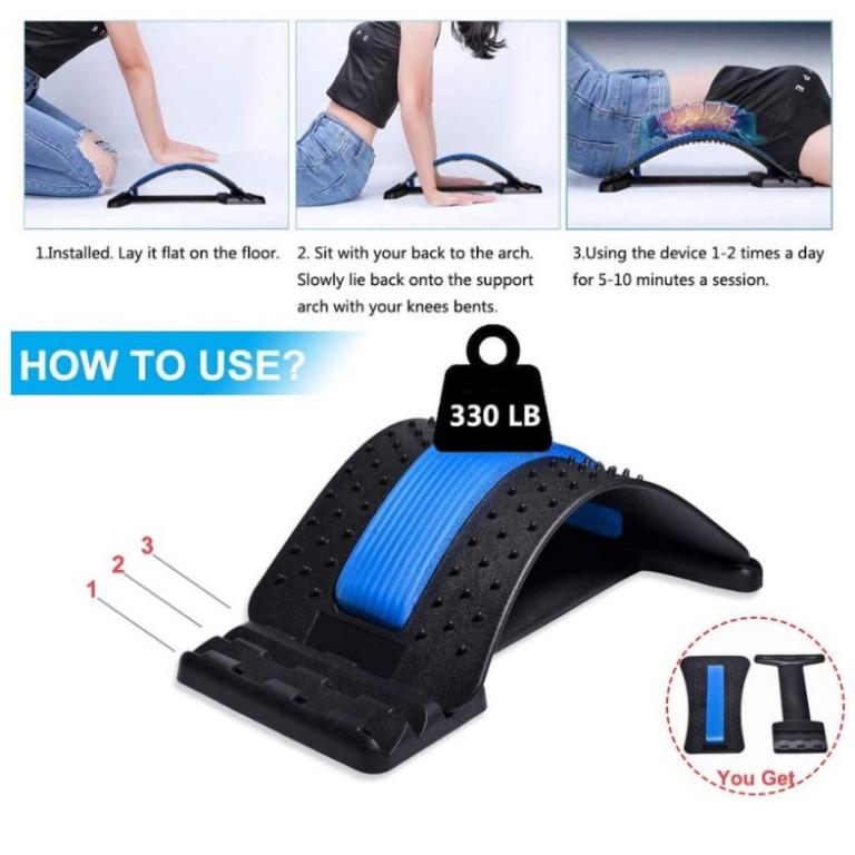 Premium Back Stretcher Spine Massager Yoga Fitness Lumbar Support