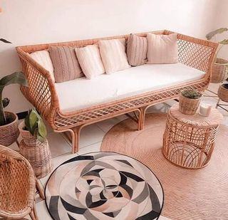 Export Quality Cleopatra Daybed Sofa Rattan Daybed Sofa Rattan Sofa 3 seater Sofa Rattan Furniture