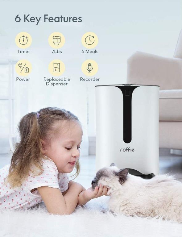 Roffie automatic pet feeder with timer with programming function 7 l