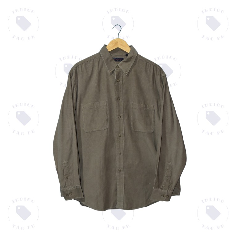 Roundtree & Yorke Brown Long Sleeve Polo, Men's Fashion, Tops ...