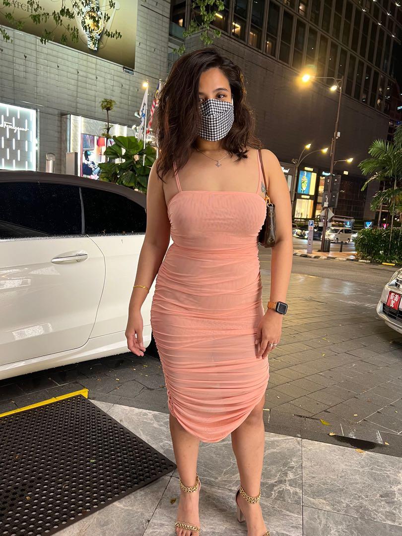 Kylie Jenner Sexy Mesh Pink Dress Women s Fashion Dresses Sets Traditional Ethnic wear on Carousell