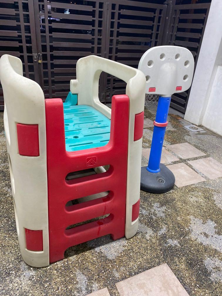 Step 2 slide/jungle gym with free little tikes basketball ring and