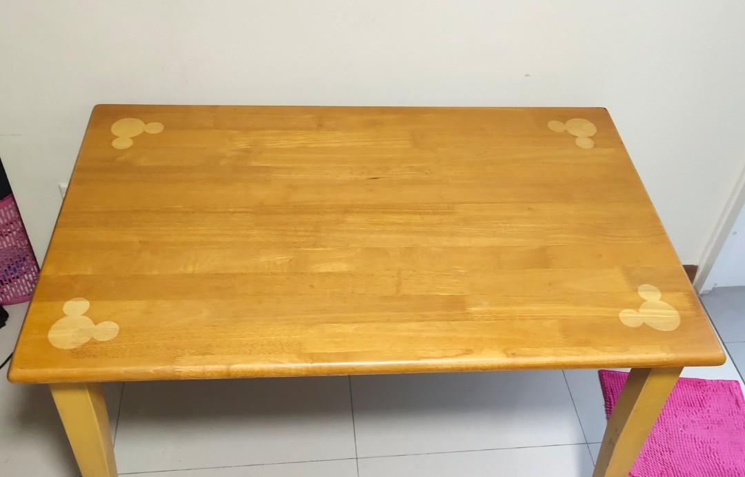 Solid Wood Table (Category: Tables & Sets) located in Singapore. Submitted by beangy (Listing ID 1130808787, Image 2). Description: Used but good condition, some signs of wear. Solid wood, sturdy and can last many years. Table 120cmx75cmx72cm (H) Arrange own delivery..