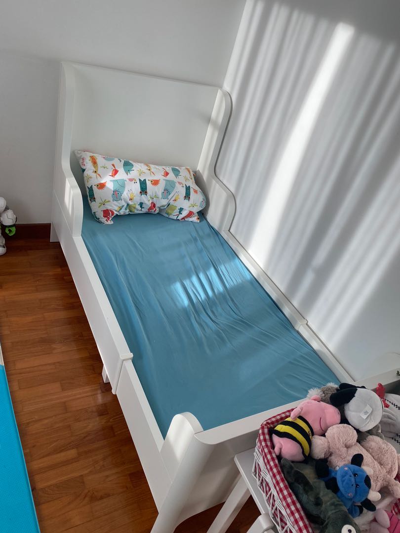 SUNDVIK Ext bed frame with slatted bed base, white80x200 cm, Babies & Kids, Baby Nursery & Kids