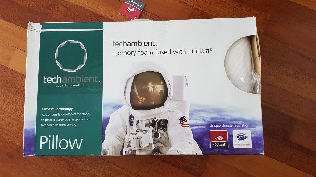 TECHAMBIENT OUTLAST MEMORY PILLOWS x2, Furniture & Home Living, Bedding
