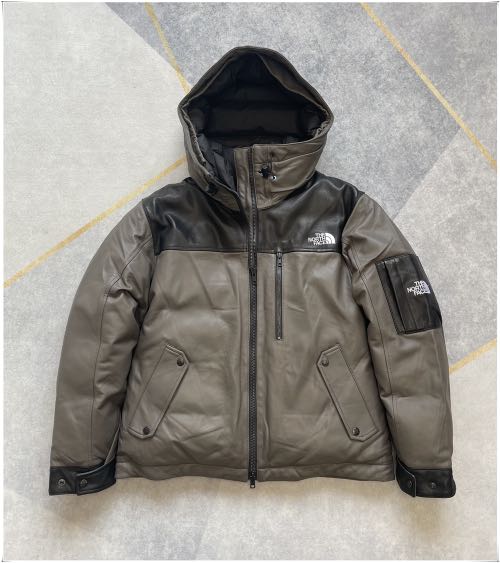 The north face mountain discount down leather jacket black