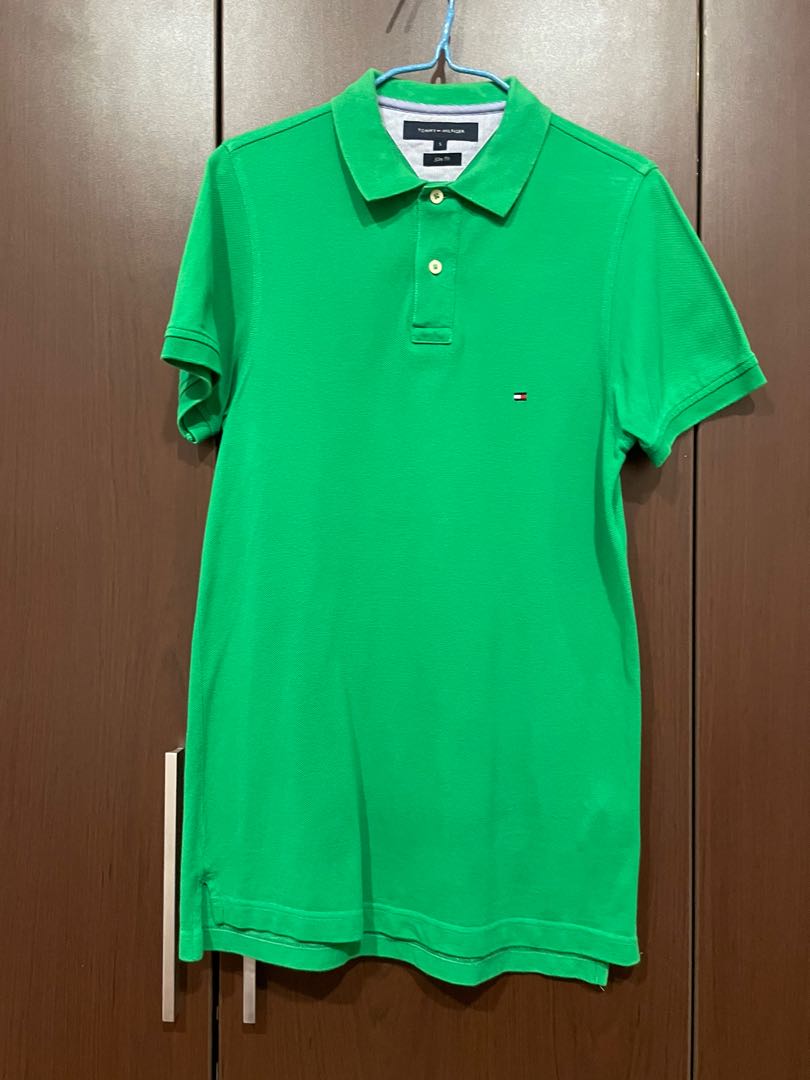 green tommy hilfiger polo shirt