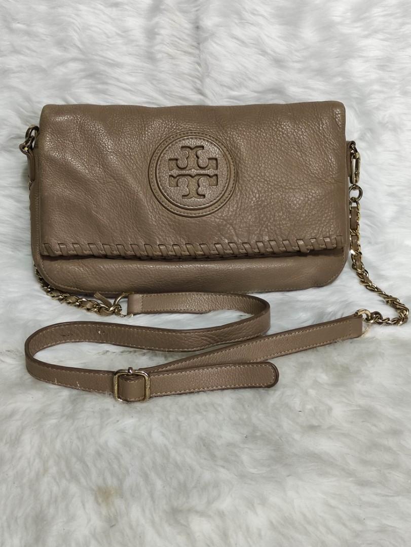 Tory Burch Metallic Leather Foldover Crossbody Bag
