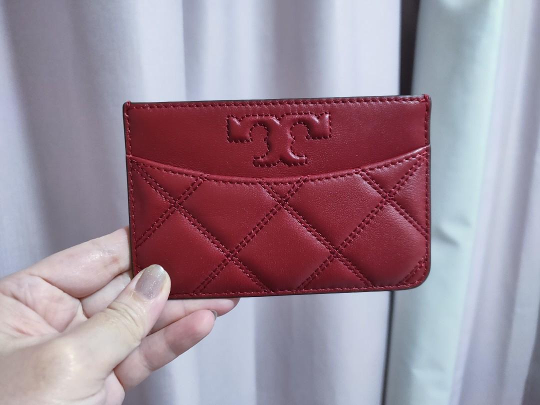 Tory Burch Red card holder with zip, Women's Fashion, Bags & Wallets,  Wallets & Card Holders on Carousell