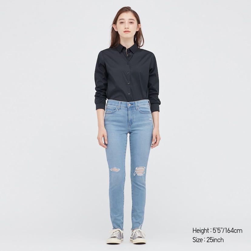 Uniqlo, Jeans, Uniqlo Skinny Tapered Mid Rise Ultra Stretch Black Pants  Size Xxs28