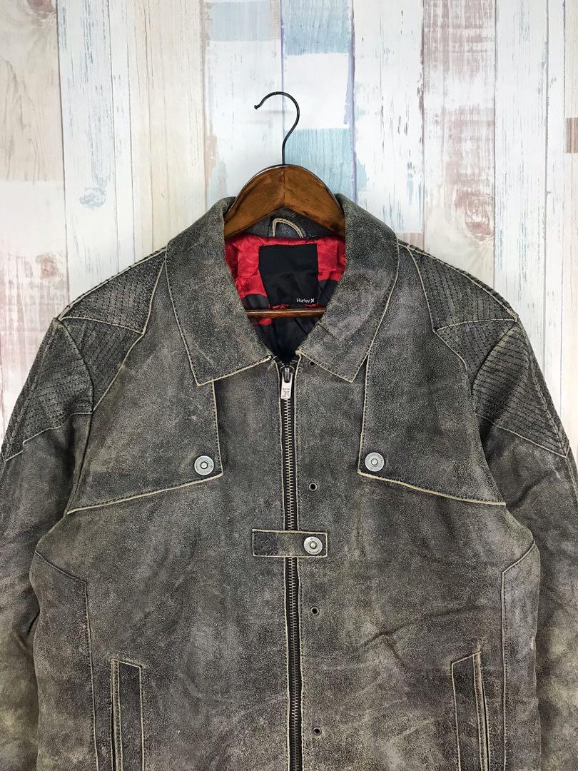 Hurley leather sale jacket