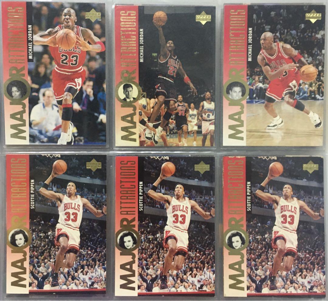 1995 96 Upper Deck Major Attractions Michael Jordan Scottie Pippen Chicago Bulls 6 Card Set Hobbies Toys Memorabilia Collectibles Vintage Collectibles On Carousell