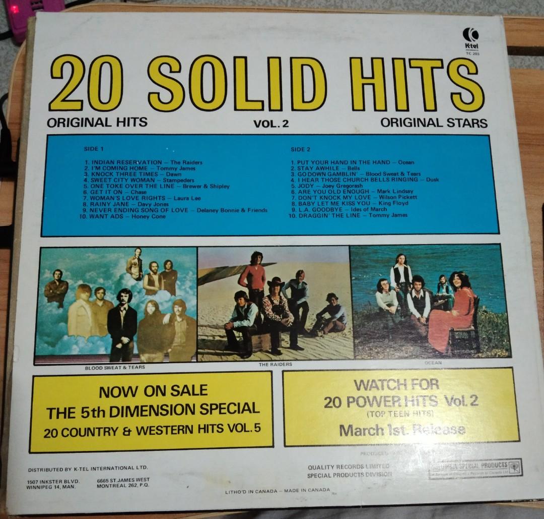 20 Solid Hits songs compilation vinyl, Hobbies & Toys, Music & Media ...