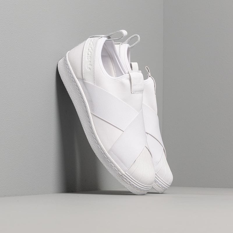Adidas Superstar Slip On White, Women's Fashion, Shoes on Carousell