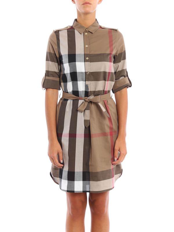 Authentic Burberry Checked Shirt Dress, Women's Fashion, Dresses & Sets,  Dresses on Carousell