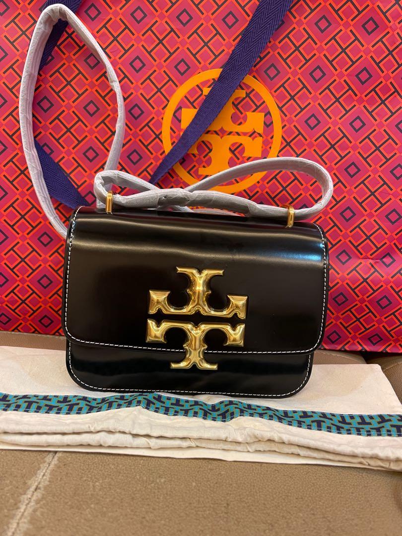 Authentic Tory Burch Eleanor metallic black sling crossbody bag handbag,  Women's Fashion, Bags & Wallets, Tote Bags on Carousell