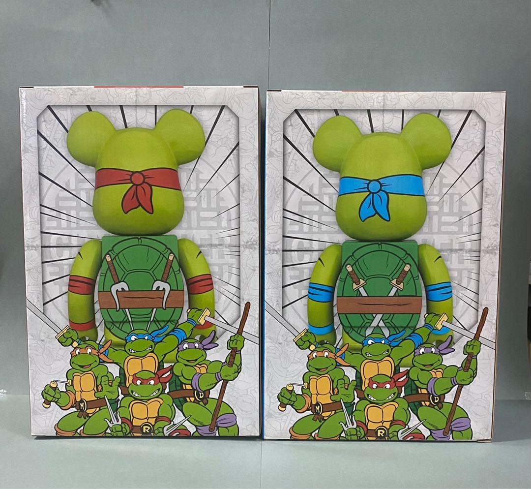 Bearbrick ninja turtles Raphael & Leonardo set 忍者龜400% + 100