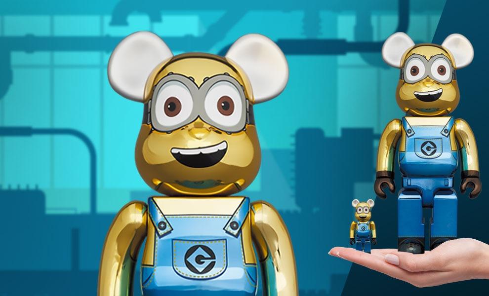 Be@rbrick Dave minion chrome version 100% 400% Medicom Bearbrick