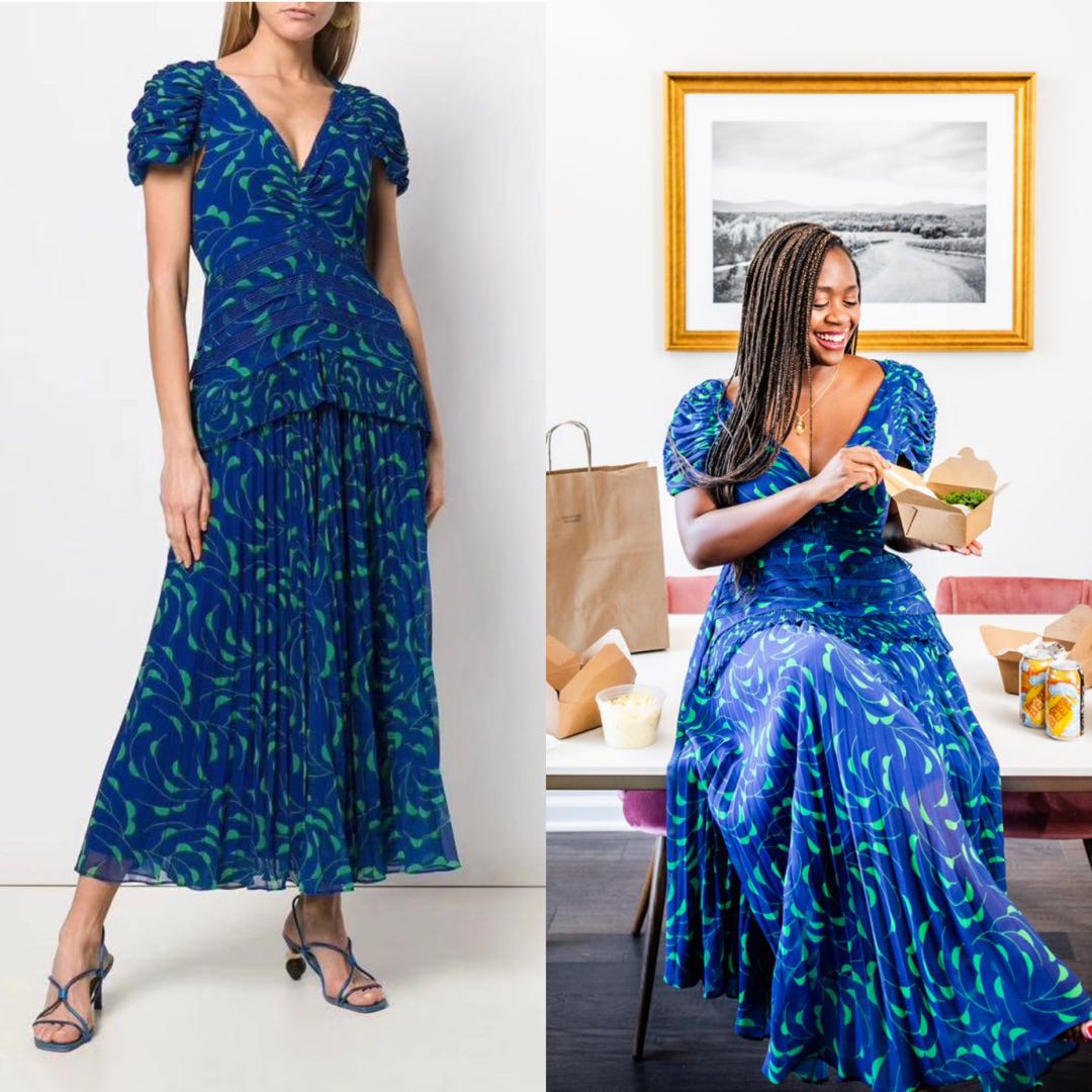 Crescent printed chiffon midi dress sale