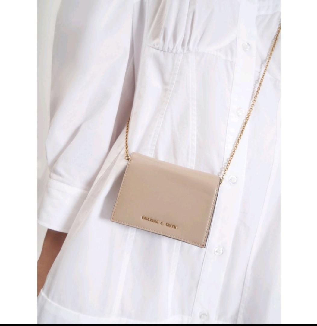 Charles Keith mini wallet chain Women s Fashion Bags Wallets