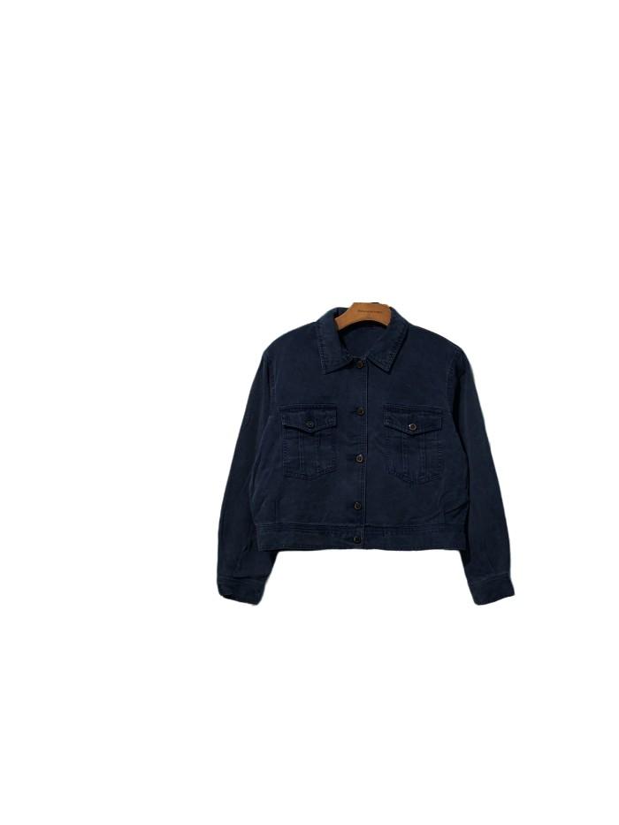Denim Cropped Jacket, Fesyen Wanita 