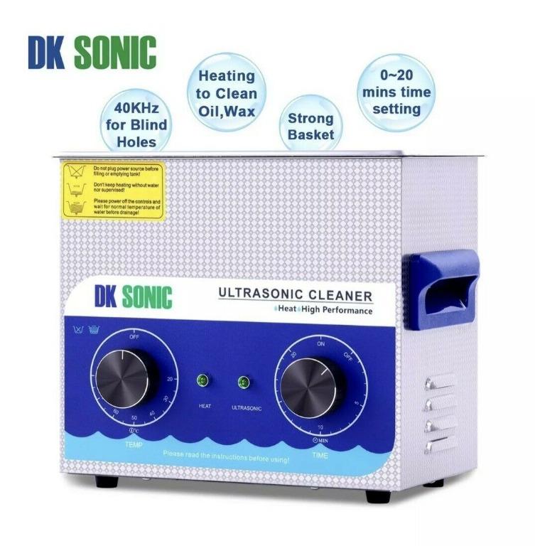 DK SONIC Ultrasonic Cleaner with Heater and Basket for Denture, Coins