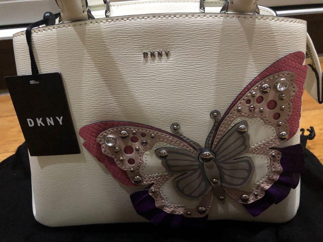 Repriced DKNY Satchel White Bag with Butterfly Design