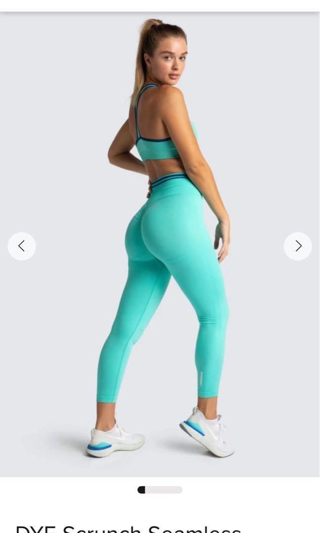 Doyoueven Dye Scrunch Seamless Leggings - Sky Blue