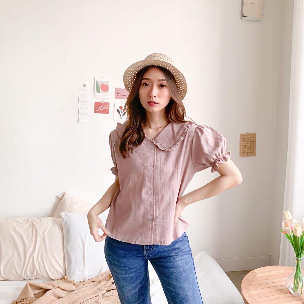 Dusty Purple Top, Fesyen Wanita 
