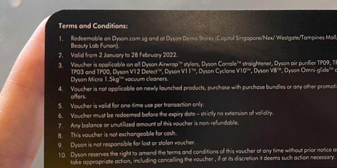 Dyson 100 voucher, Tickets & Vouchers, Vouchers on Carousell