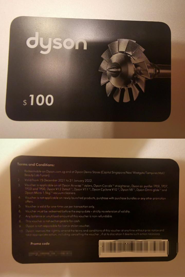 Dyson voucher S100, Tickets & Vouchers, Vouchers on Carousell