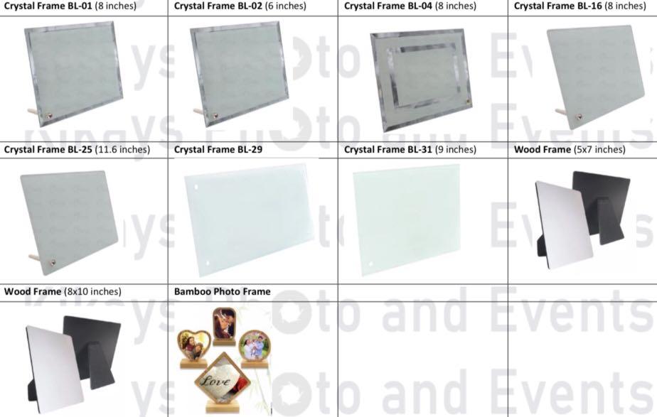FRAMES FOR PICTURES, CERTIFICATES (Category: Frames & Pictures) located in Manila. Submitted by franciscojof (Listing ID 1130966584, Image 1). Description: SELLING: FRAMES -Crystal Frame -Wood Frame -Bamboo Frame #frame.