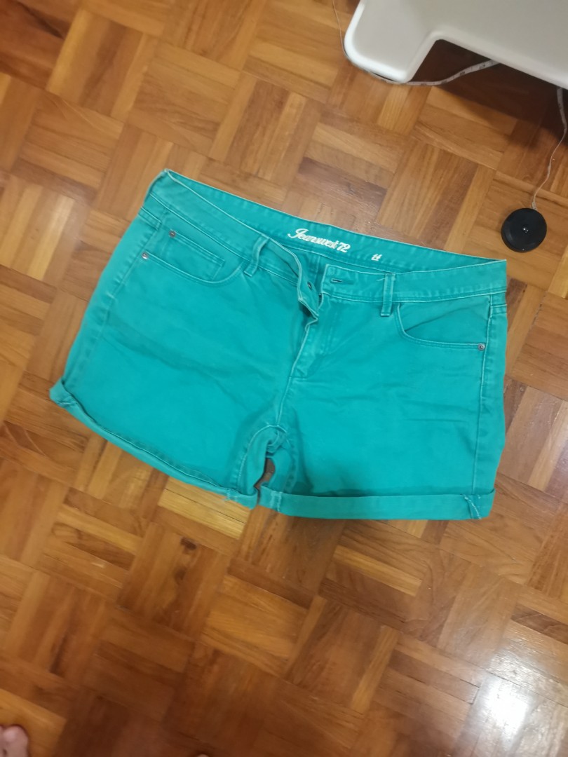 Green Jeans Shorts, Women's Fashion 