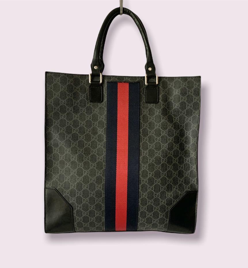 Gg supreme tote outlet with embroidered angry cat