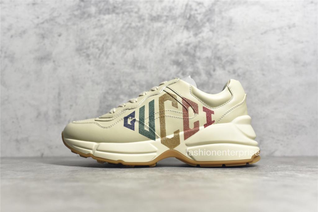 Rhyton glitter gucci online leather sneaker price