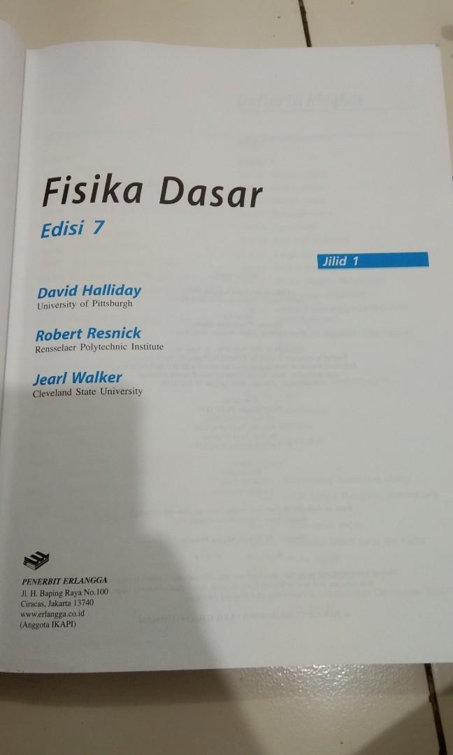 Halliday Resnick Fisika Dasar Edisi 7 Jilid 1 Bahasa Indonesia, Buku