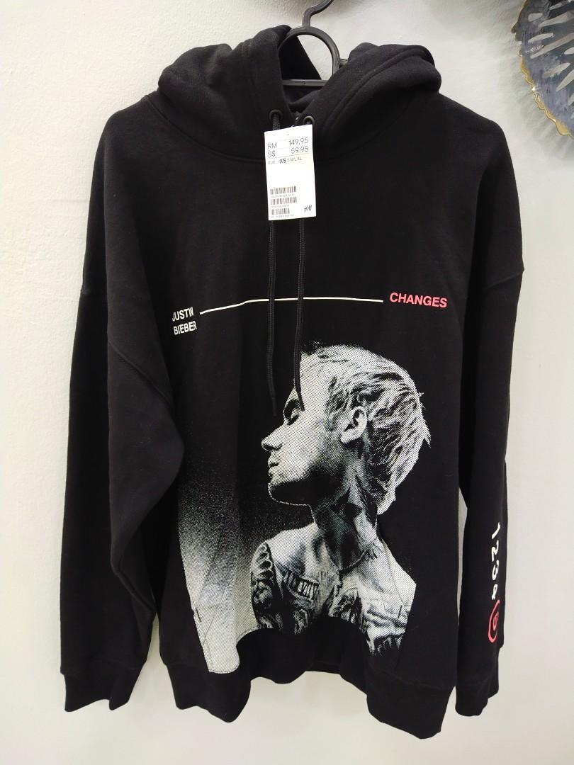 Justin bieber h m hoodie merchandise changes