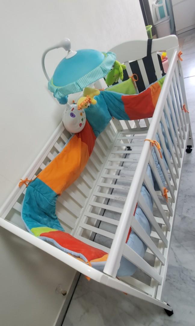 Kiddy Palace Regine Baby Cot + Free 2 Bumpers, Babies & Kids, Baby ...