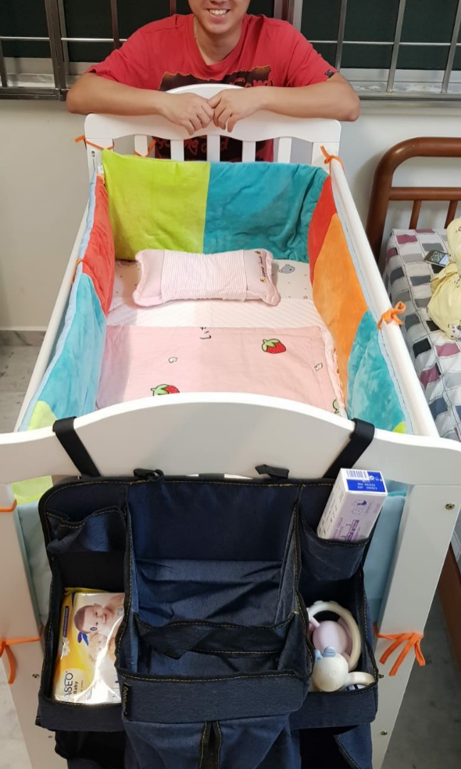 Kiddy Palace Regine Baby Cot + Free 2 Bumpers, Babies & Kids, Baby ...