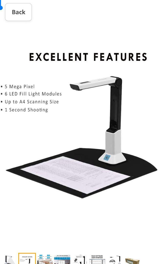 Portable High-Definition Scanner with Real-time Projection Video Recording Function EnweGey Document Camera for Office Classrooms,Hard Bottom A4 Format OCR Multi-Language Recognition 