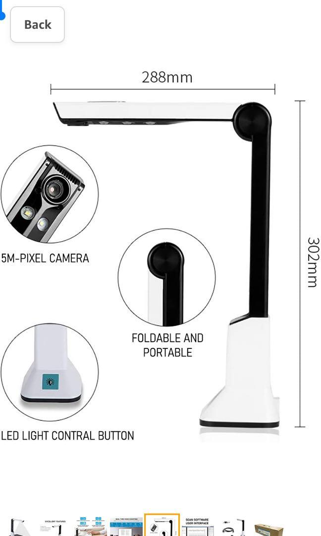 Kinghun Professional Document Camera Document Scanner Portable , 5 Mega