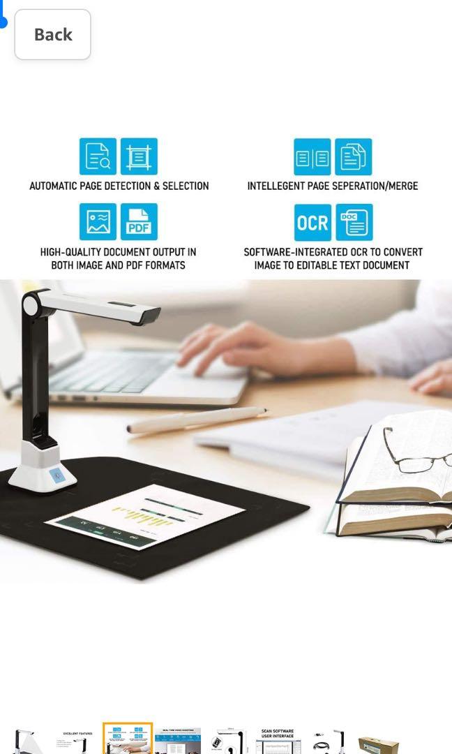 Kinghun Professional Document Camera Document Scanner Portable , 5 Mega