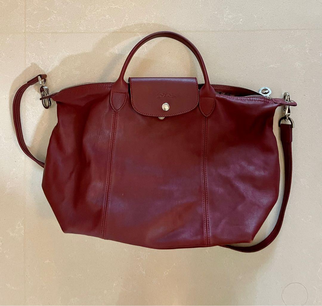 Longchamp le pliage cuir M leather Women s Fashion Bags Wallets Tote Bags on Carousell