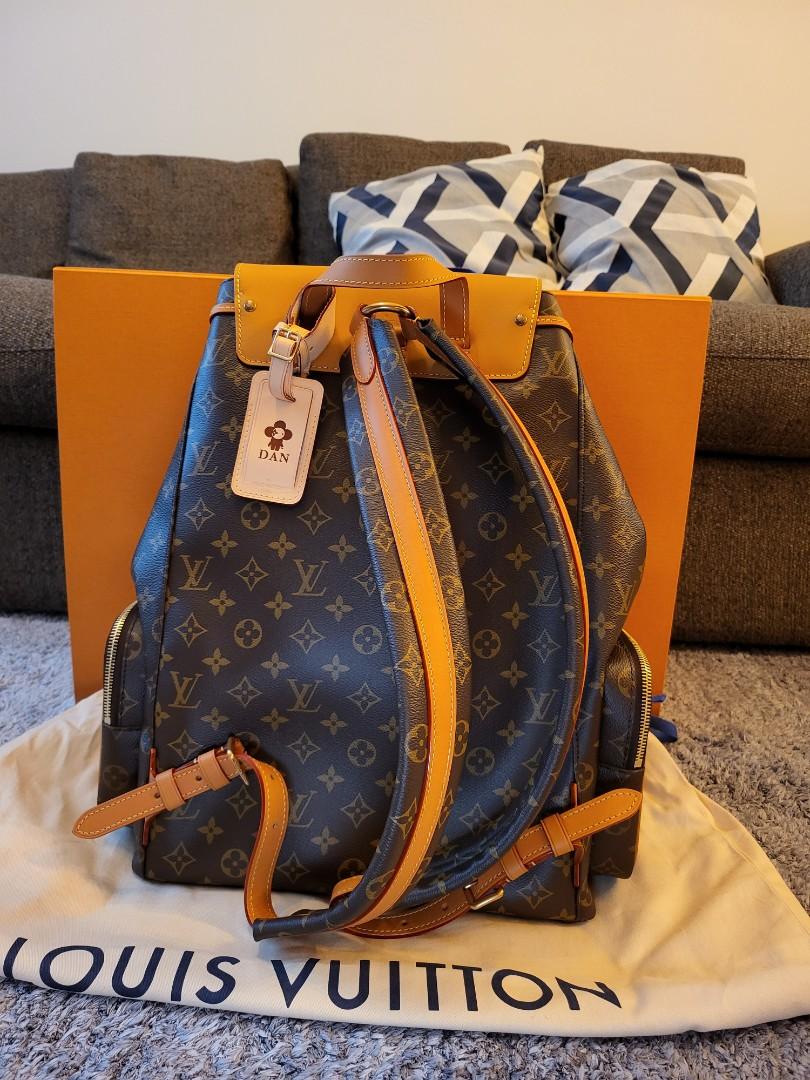 Louis Vuitton Virgil Abloh Taiga Monogram Eclipse Handbag Backpack Orange  chain