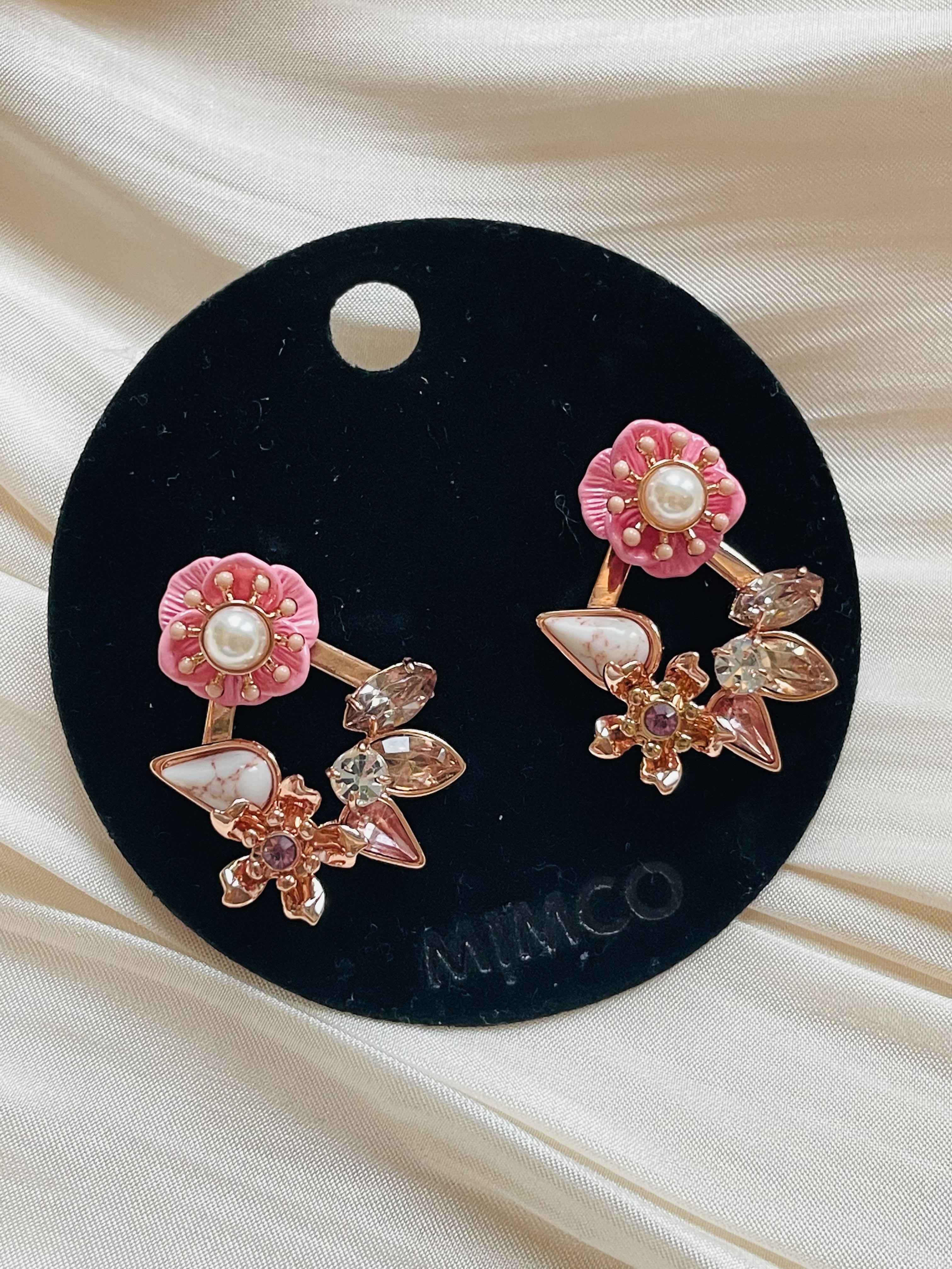 Mimco rose top gold earrings