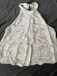 Miss Selfridge Embossed White Halter Top